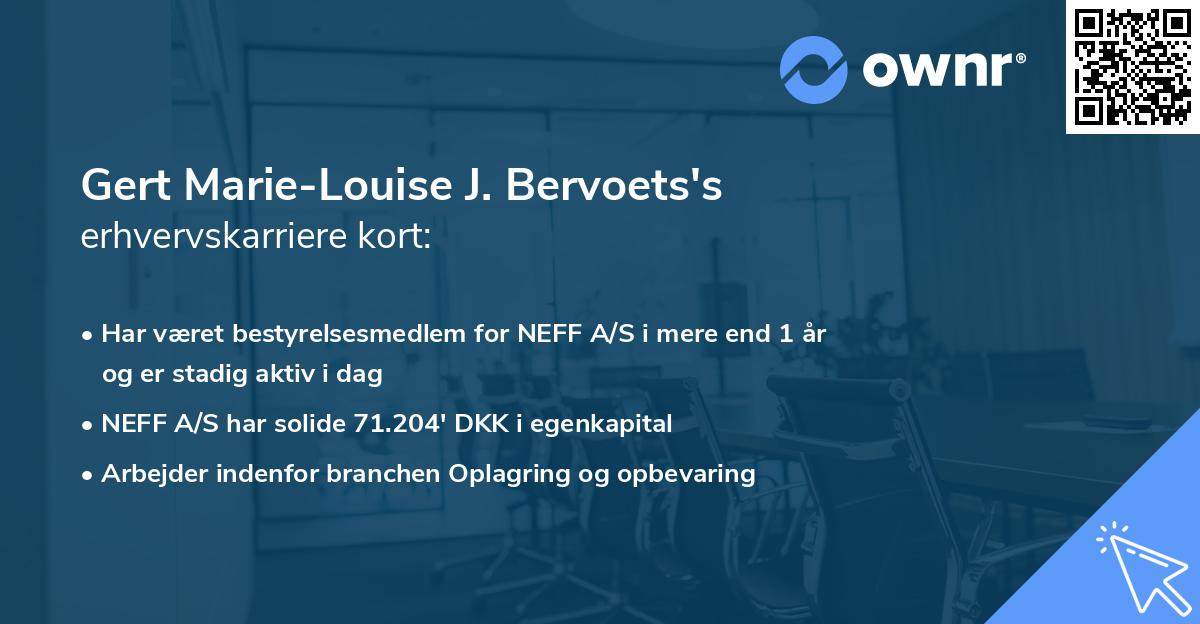 Gert Marie-Louise J. Bervoets's erhvervskarriere kort