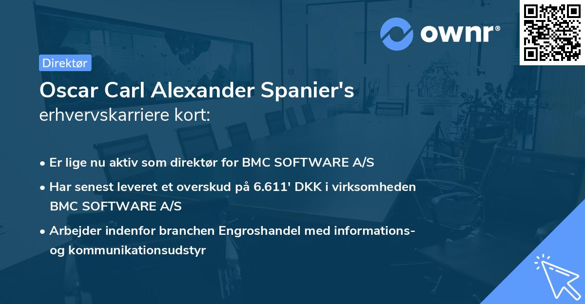 Oscar Carl Alexander Spanier's erhvervskarriere kort