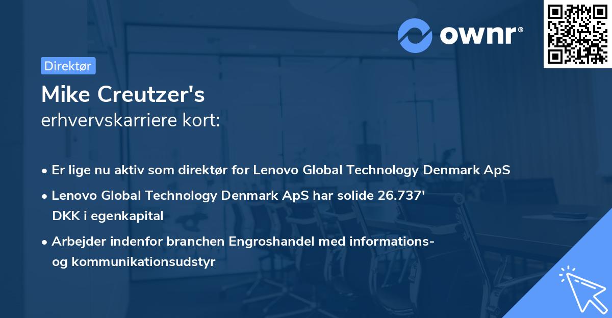 Mike Creutzer's erhvervskarriere kort