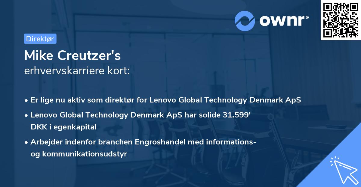Mike Creutzer's erhvervskarriere kort