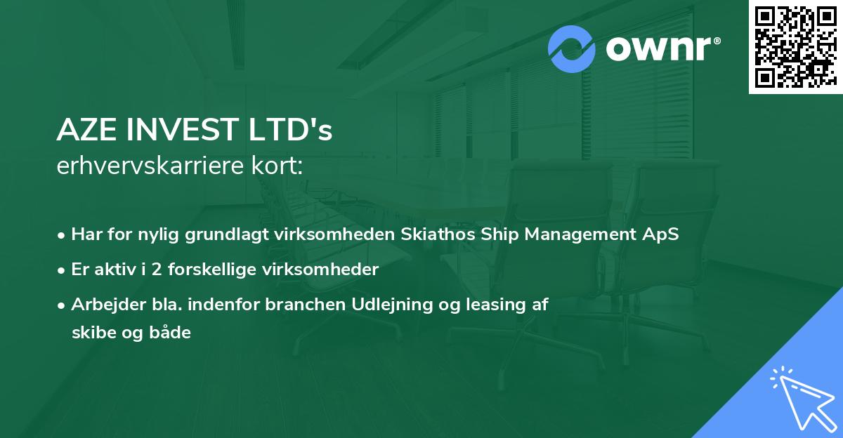 AZE INVEST LTD's erhvervskarriere kort
