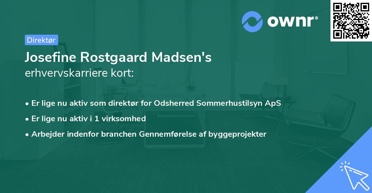 Josefine Rostgaard Madsen's erhvervskarriere kort