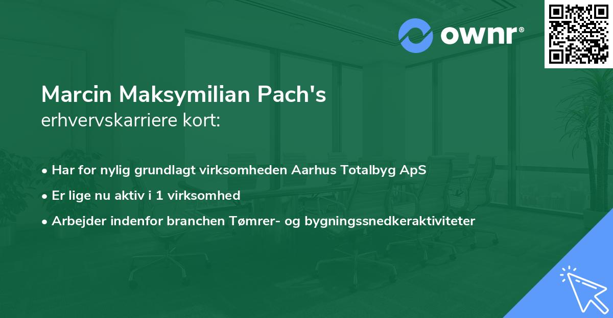 Marcin Maksymilian Pach's erhvervskarriere kort