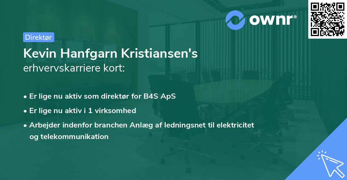 Kevin Hanfgarn Kristiansen's erhvervskarriere kort