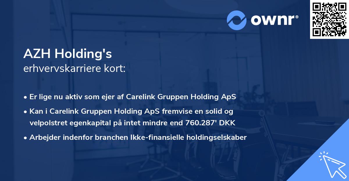 AZH Holding's erhvervskarriere kort