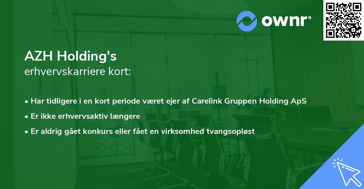 AZH Holding's erhvervskarriere kort
