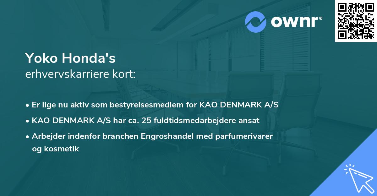 Yoko Honda's erhvervskarriere kort