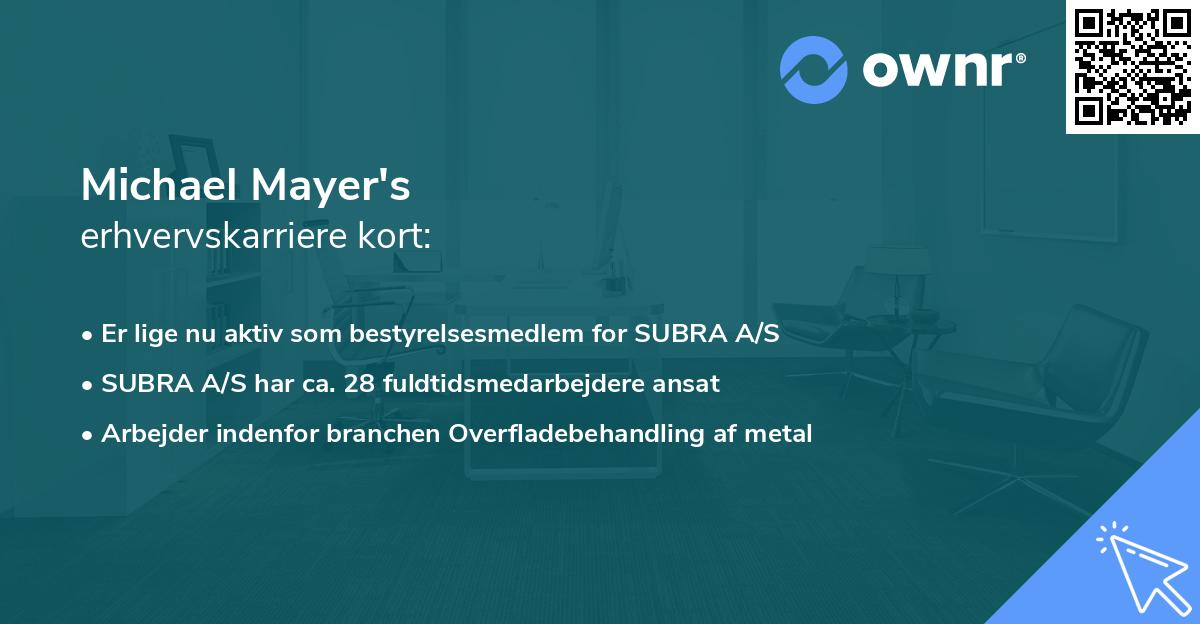 Michael Mayer's erhvervskarriere kort