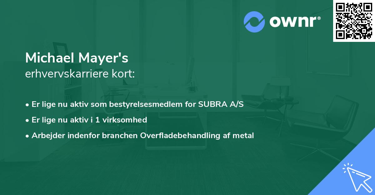 Michael Mayer's erhvervskarriere kort