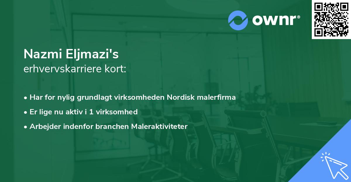 Nazmi Eljmazi's erhvervskarriere kort