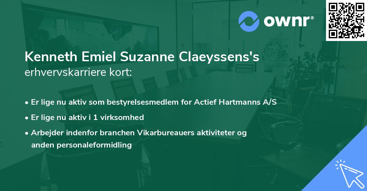 Kenneth Emiel Suzanne Claeyssens's erhvervskarriere kort