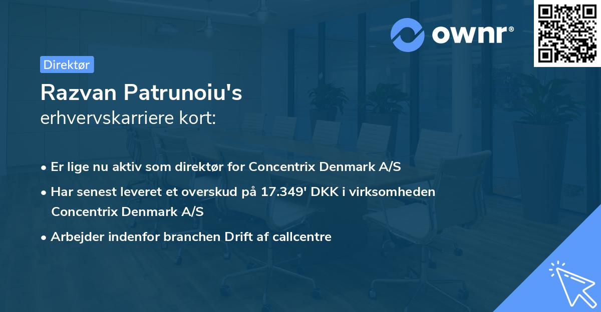 Razvan Patrunoiu's erhvervskarriere kort