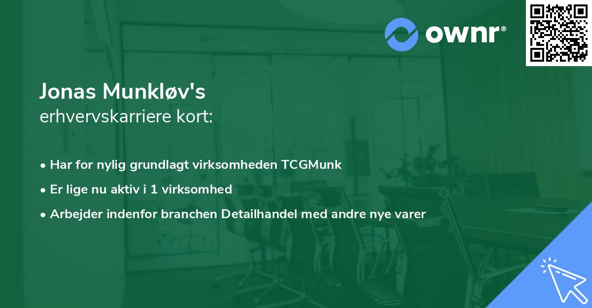Jonas Munkløv's erhvervskarriere kort