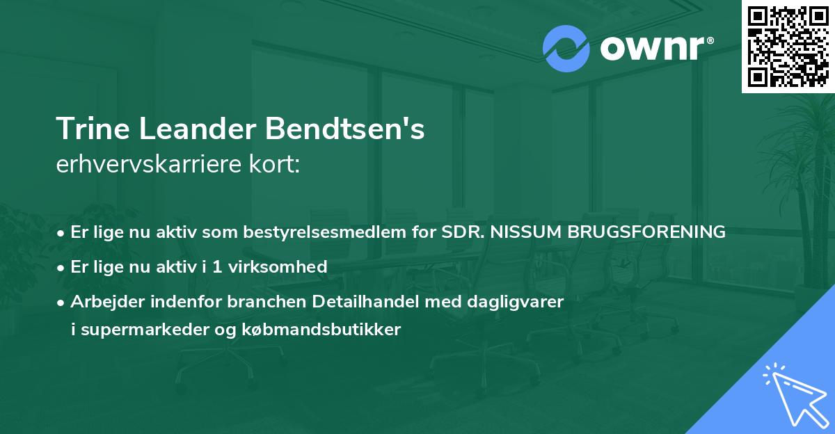 Trine Leander Bendtsen's erhvervskarriere kort