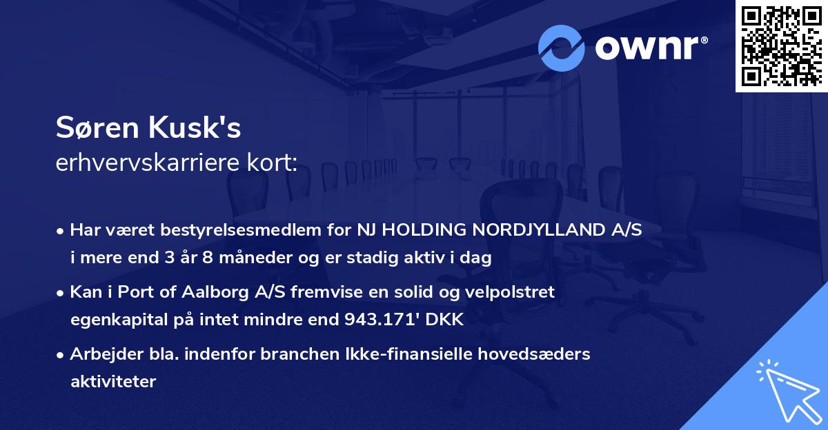 Søren Kusk's erhvervskarriere kort