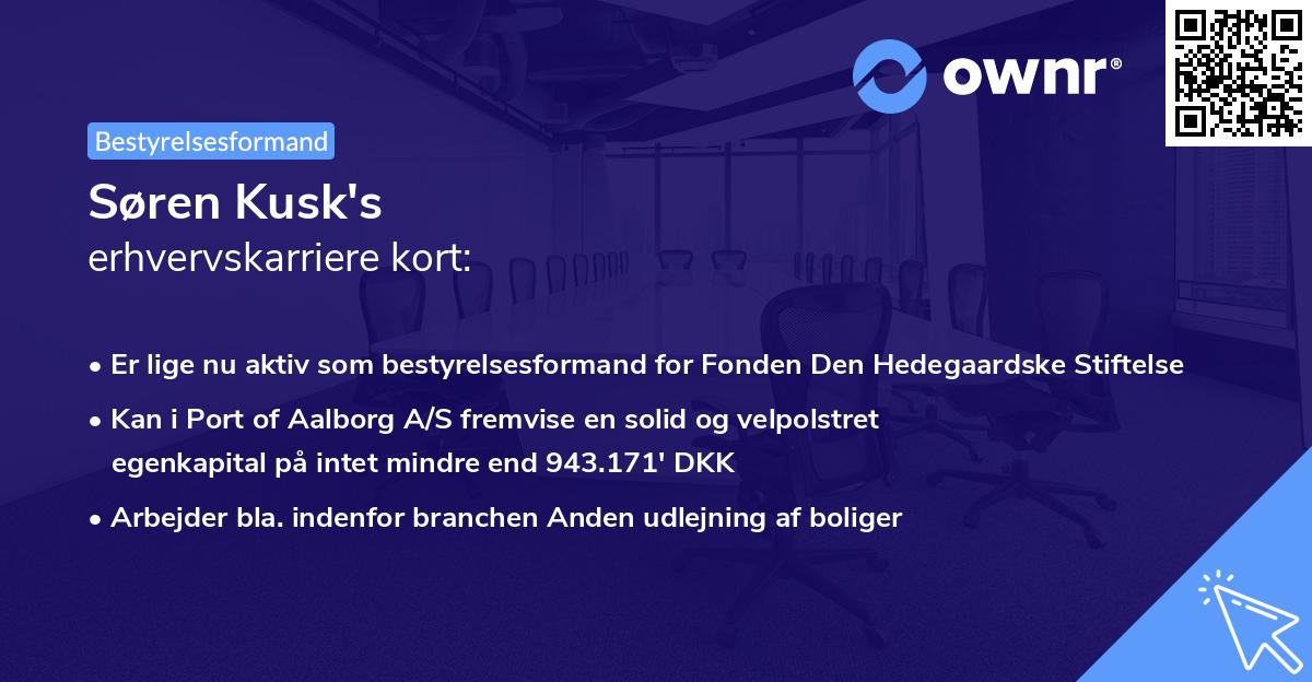 Søren Kusk's erhvervskarriere kort