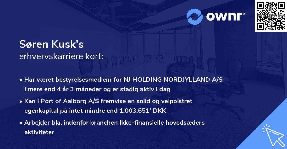 Søren Kusk's erhvervskarriere kort