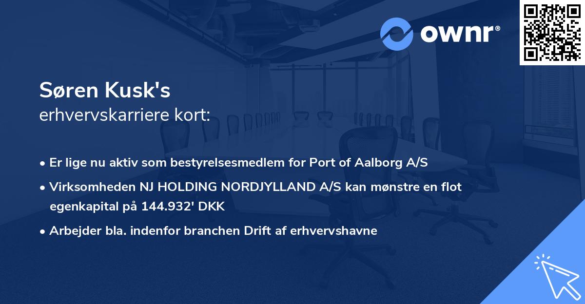 Søren Kusk's erhvervskarriere kort