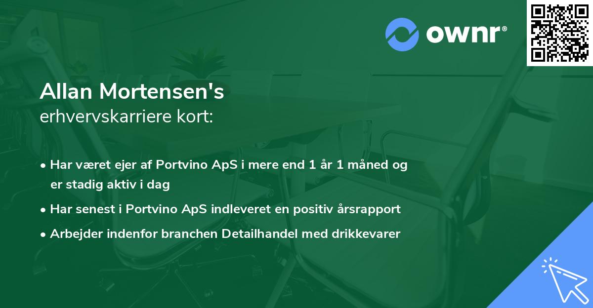 Allan Mortensen's erhvervskarriere kort