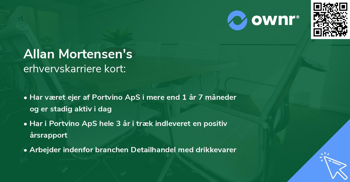 Allan Mortensen's erhvervskarriere kort