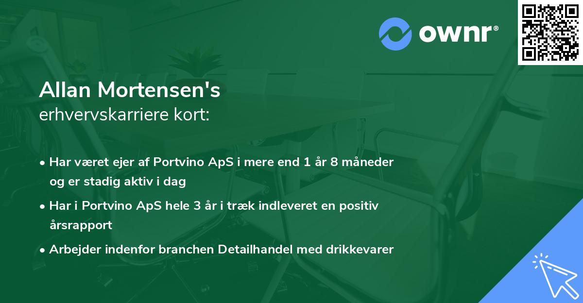 Allan Mortensen's erhvervskarriere kort