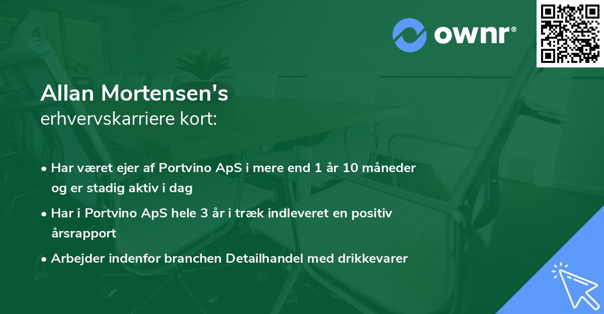 Allan Mortensen's erhvervskarriere kort
