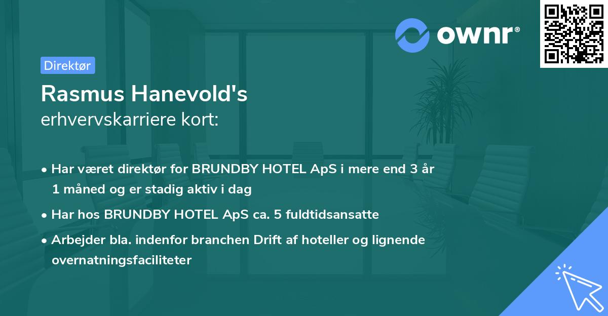 Rasmus Hanevold's erhvervskarriere kort