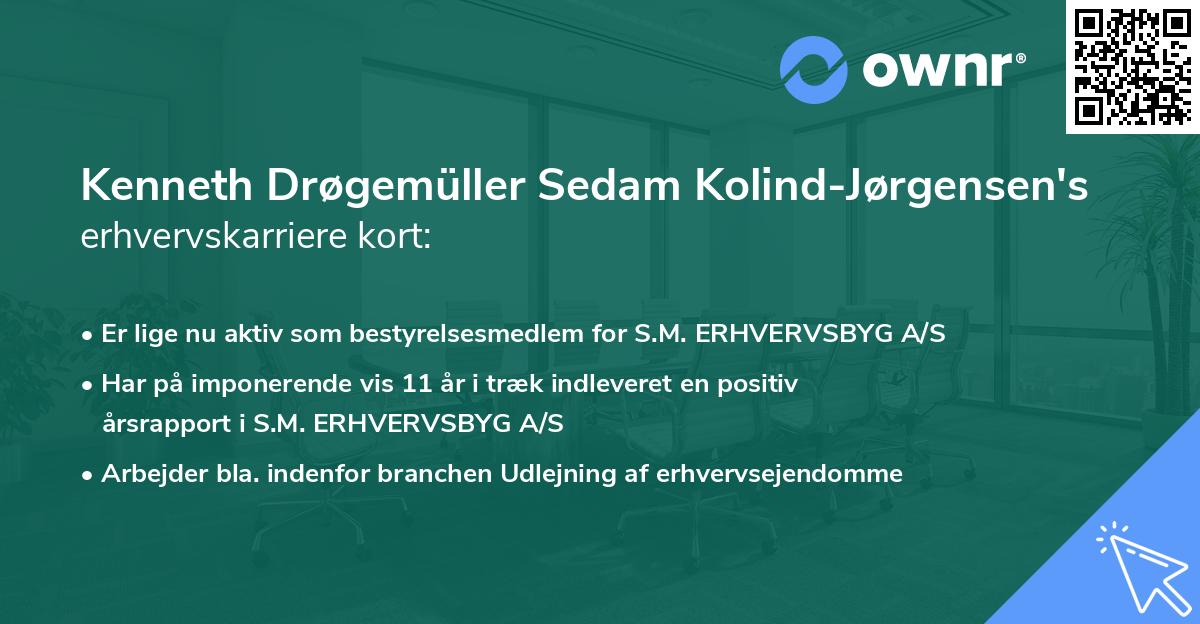Kenneth Drøgemüller Sedam Kolind-Jørgensen's erhvervskarriere kort