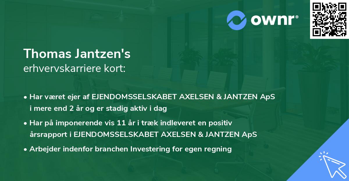 Thomas Jantzen's erhvervskarriere kort