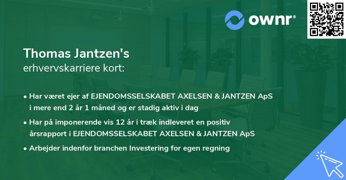 Thomas Jantzen's erhvervskarriere kort