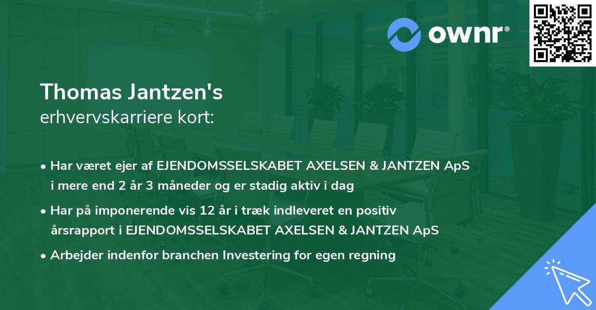 Thomas Jantzen's erhvervskarriere kort
