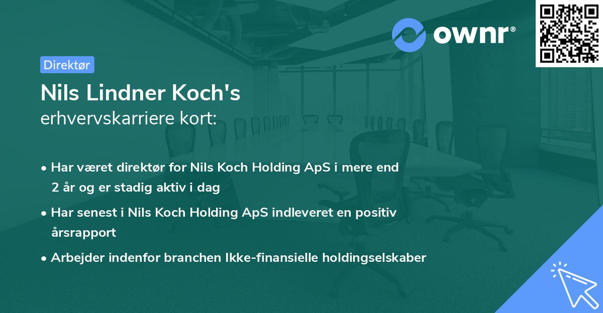 Nils Lindner Koch's erhvervskarriere kort