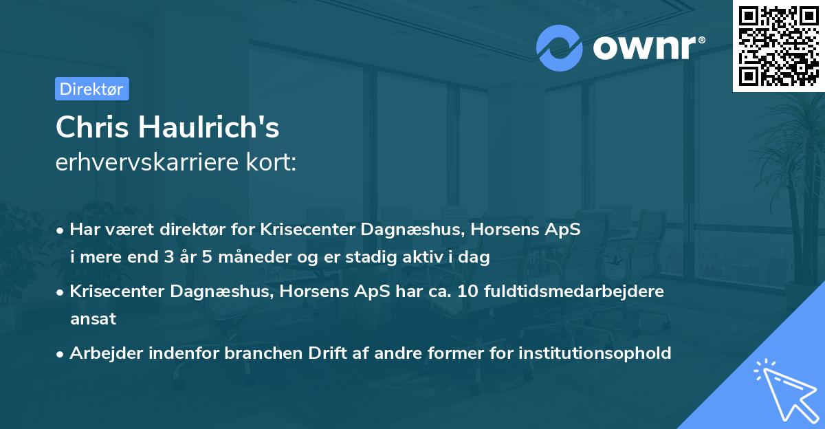 Chris Haulrich's erhvervskarriere kort