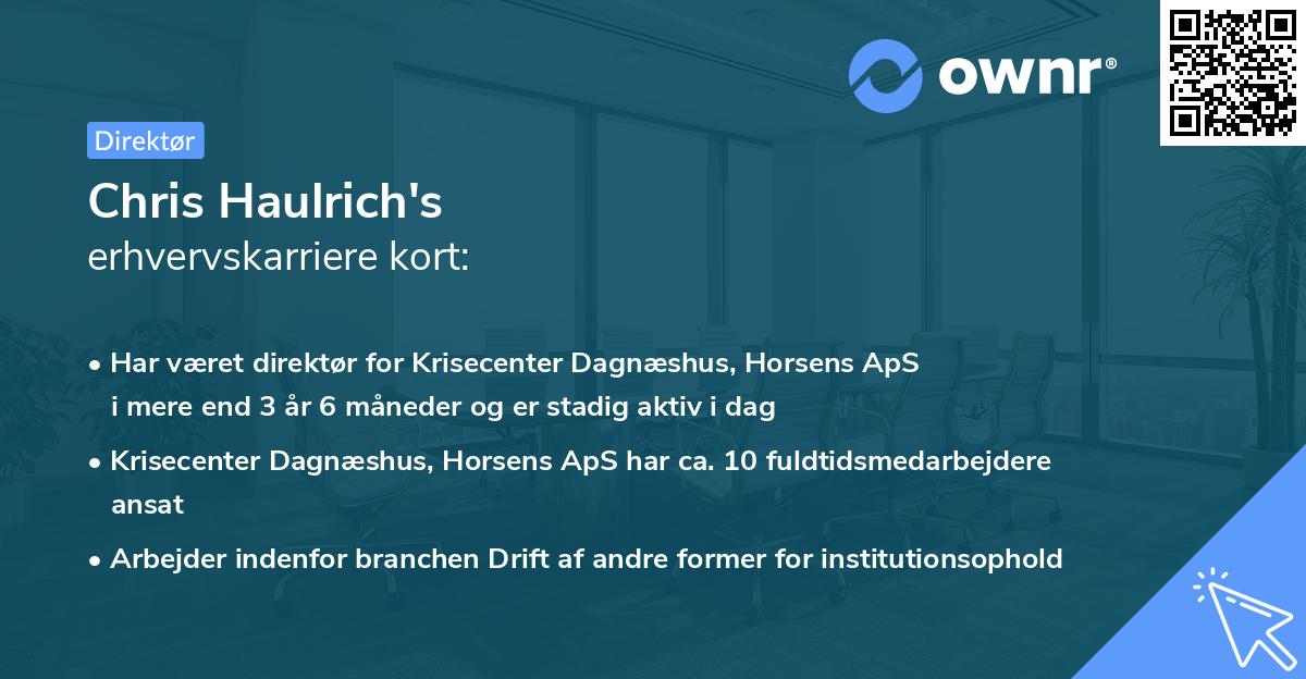 Chris Haulrich's erhvervskarriere kort