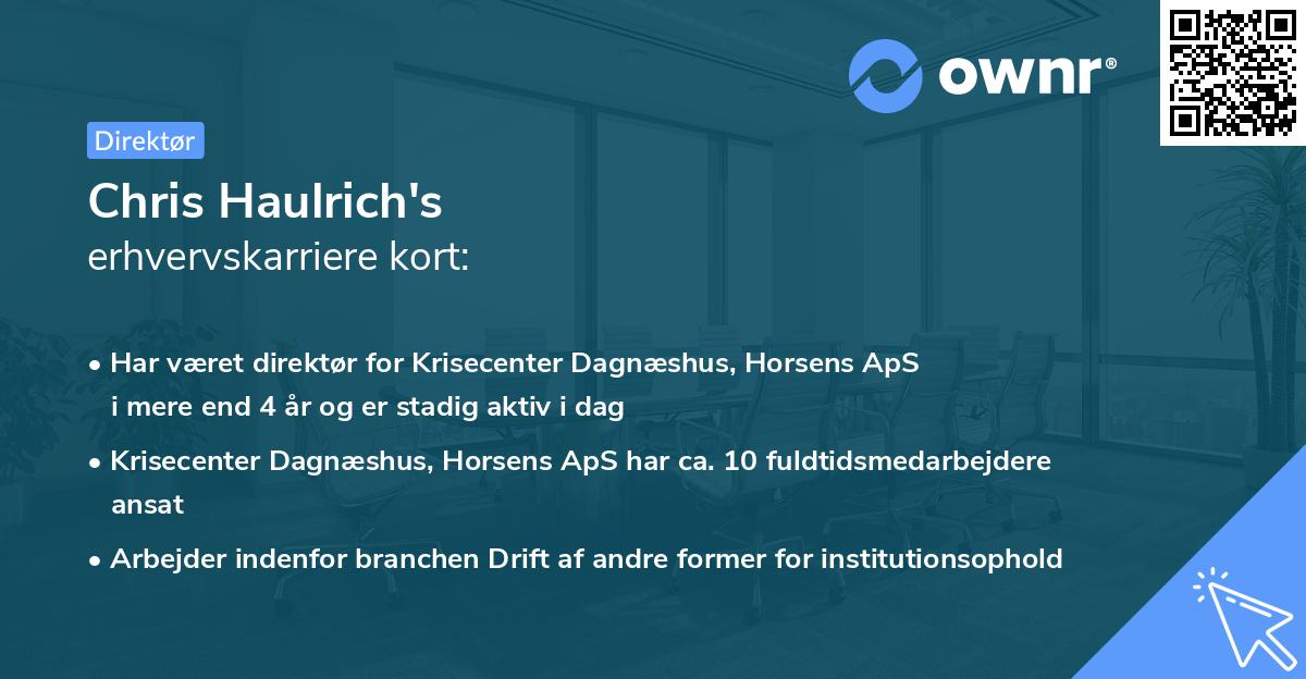 Chris Haulrich's erhvervskarriere kort