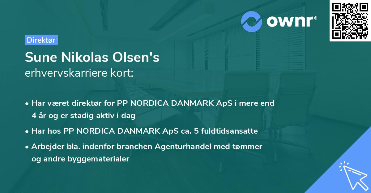 Sune Nikolas Olsen's erhvervskarriere kort