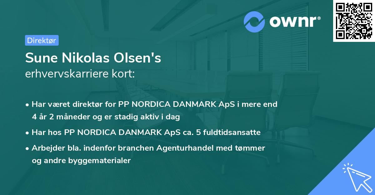 Sune Nikolas Olsen's erhvervskarriere kort