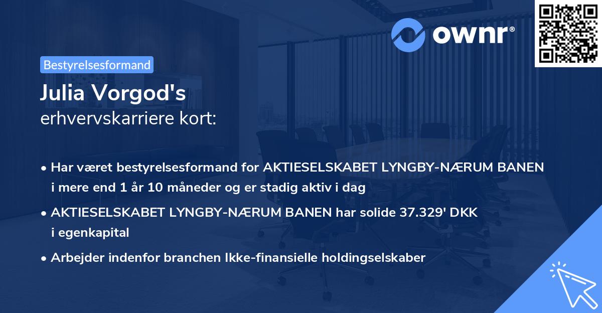 Julia Vorgod's erhvervskarriere kort