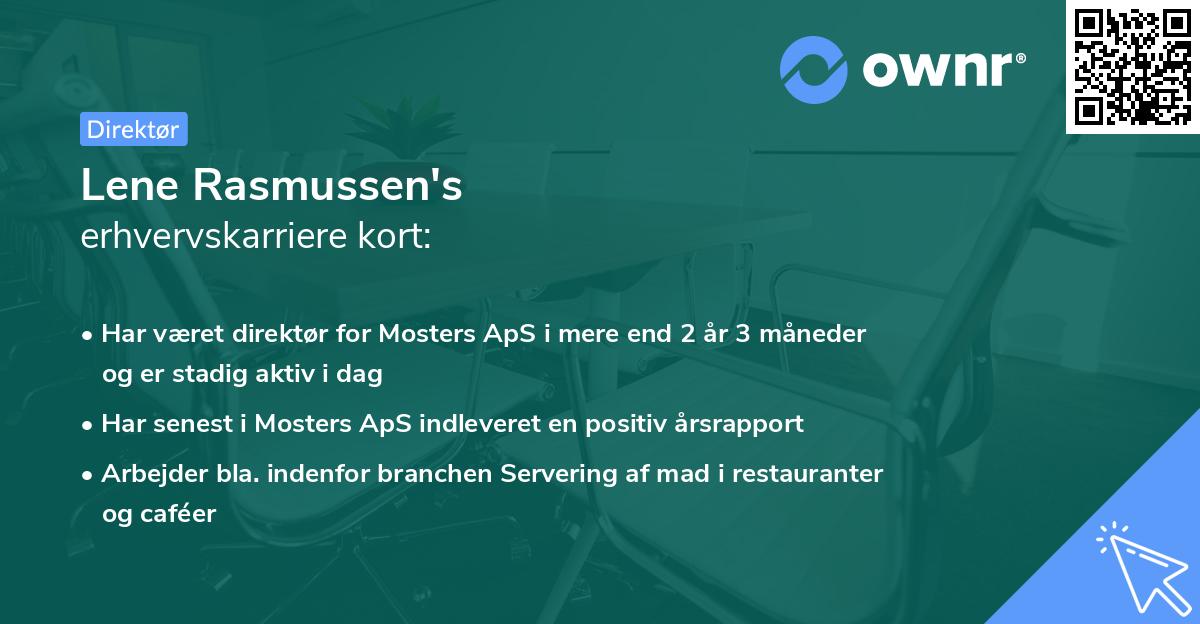 Lene Rasmussen's erhvervskarriere kort