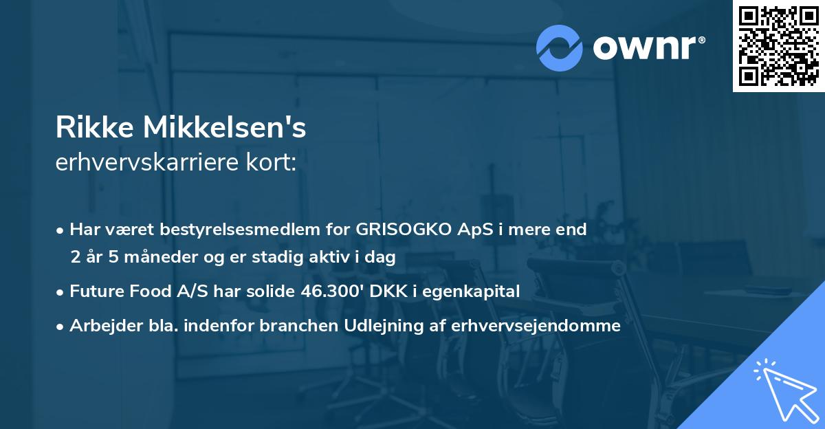 Rikke Mikkelsen's erhvervskarriere kort