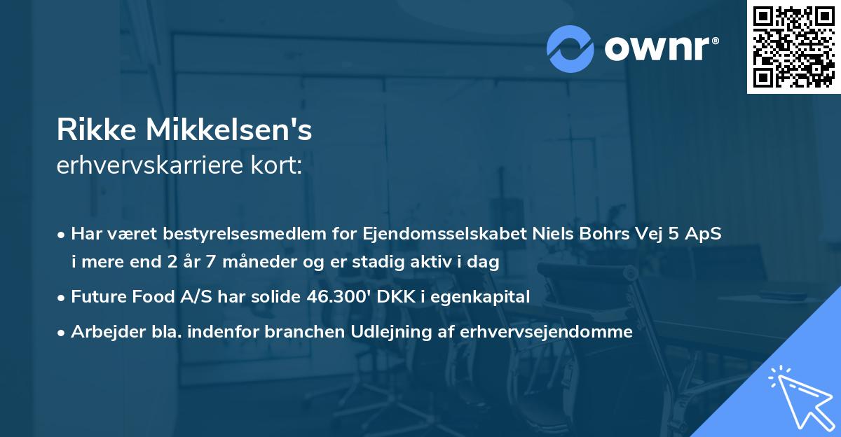 Rikke Mikkelsen's erhvervskarriere kort