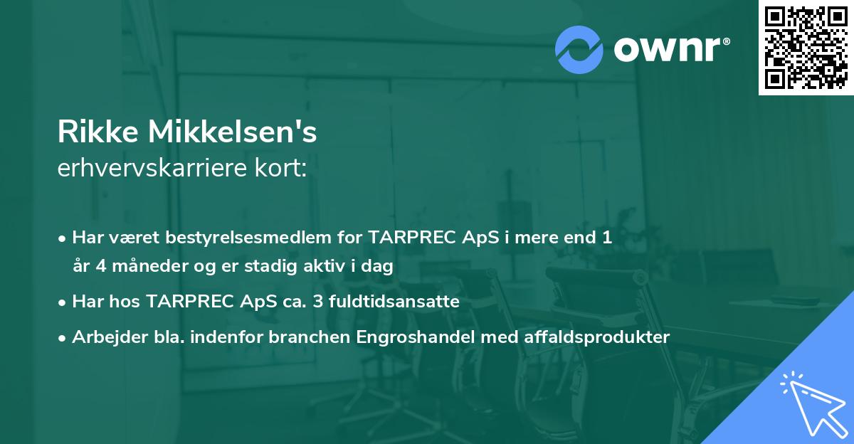 Rikke Mikkelsen's erhvervskarriere kort