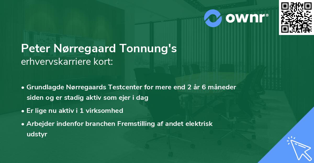 Peter Nørregaard Tonnung's erhvervskarriere kort