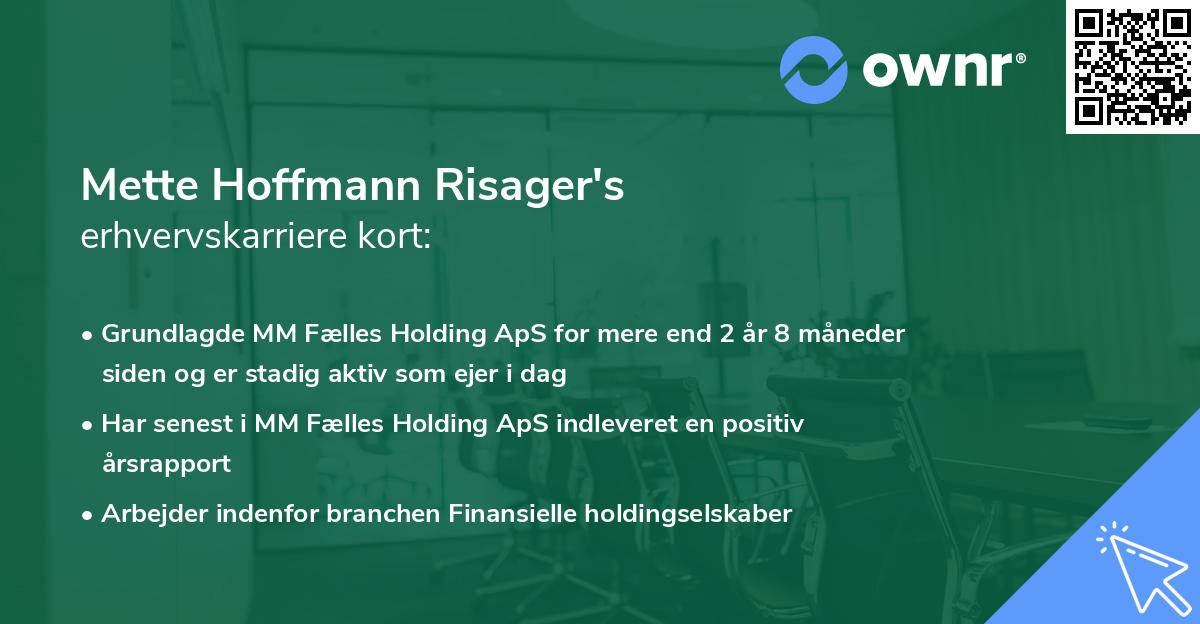 Mette Hoffmann Risager's erhvervskarriere kort