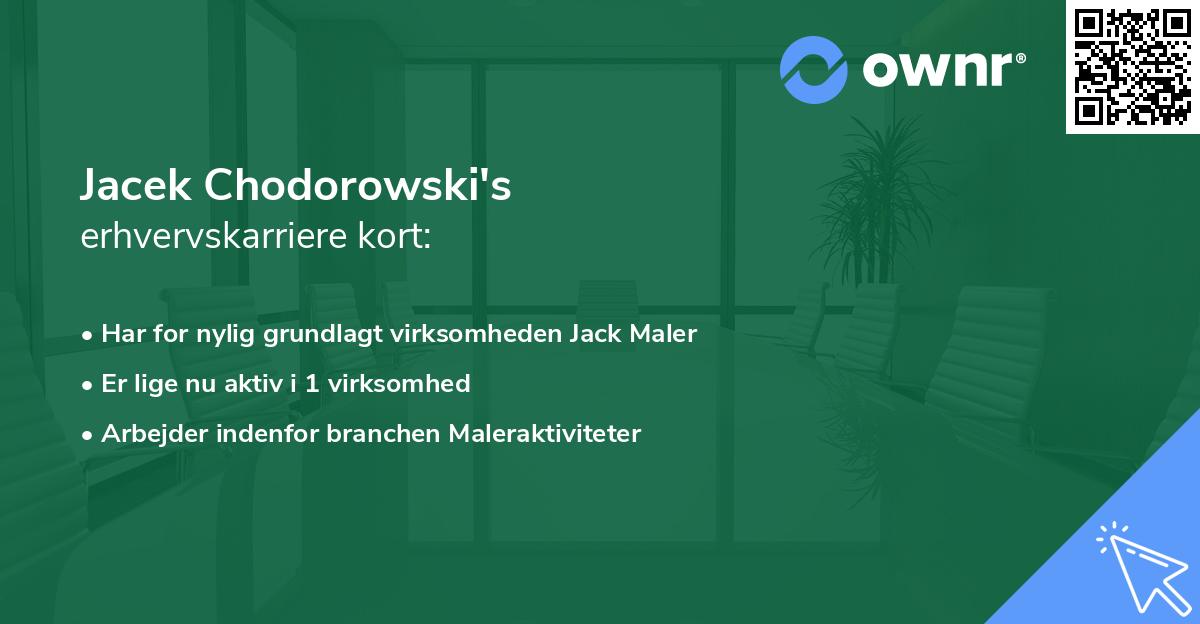 Jacek Chodorowski's erhvervskarriere kort
