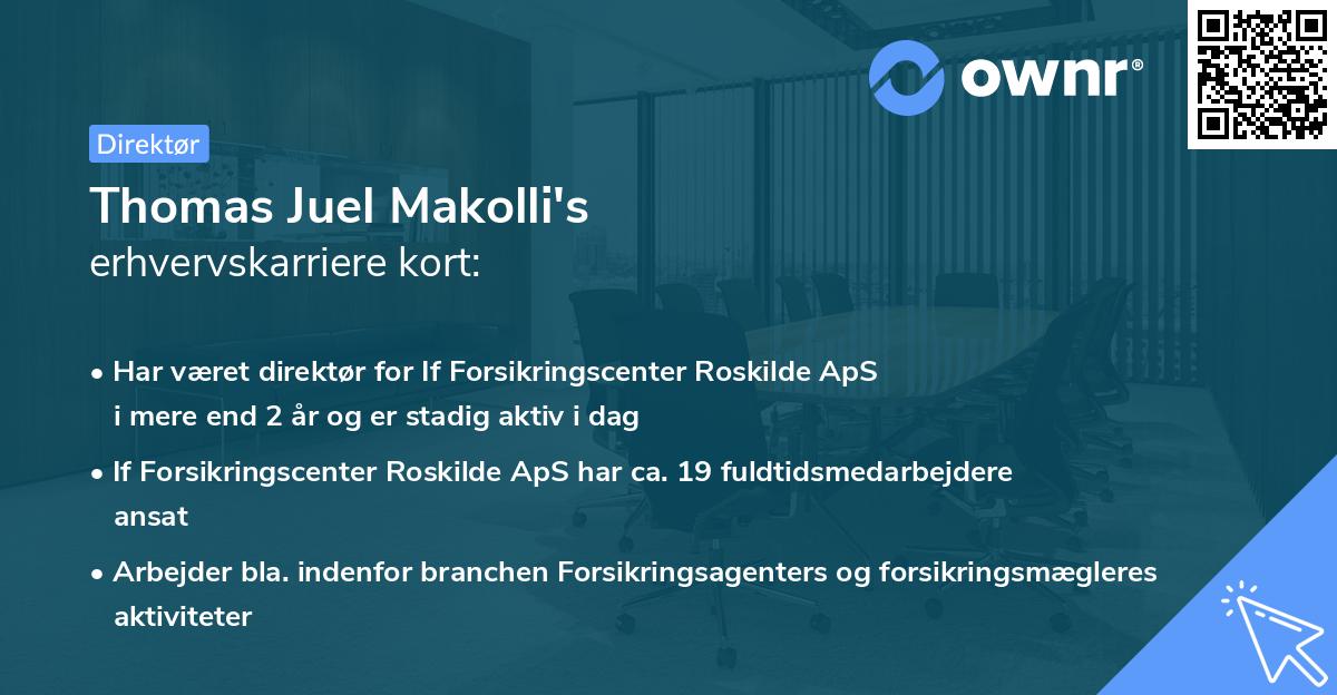 Thomas Juel Makolli's erhvervskarriere kort