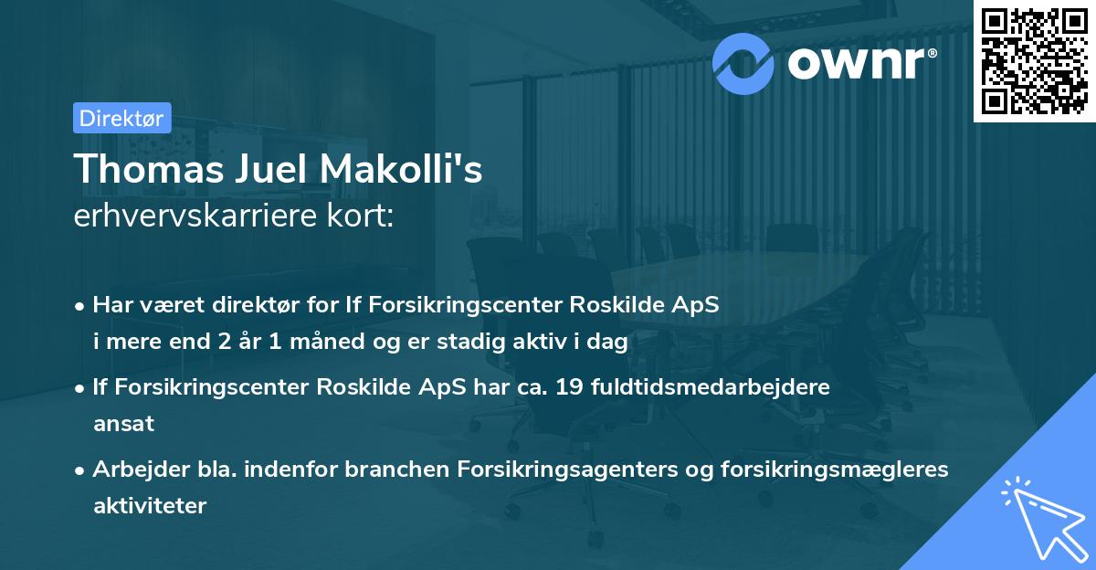 Thomas Juel Makolli's erhvervskarriere kort