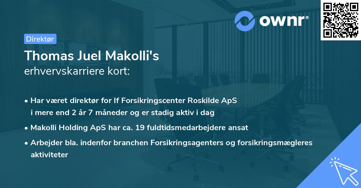 Thomas Juel Makolli's erhvervskarriere kort