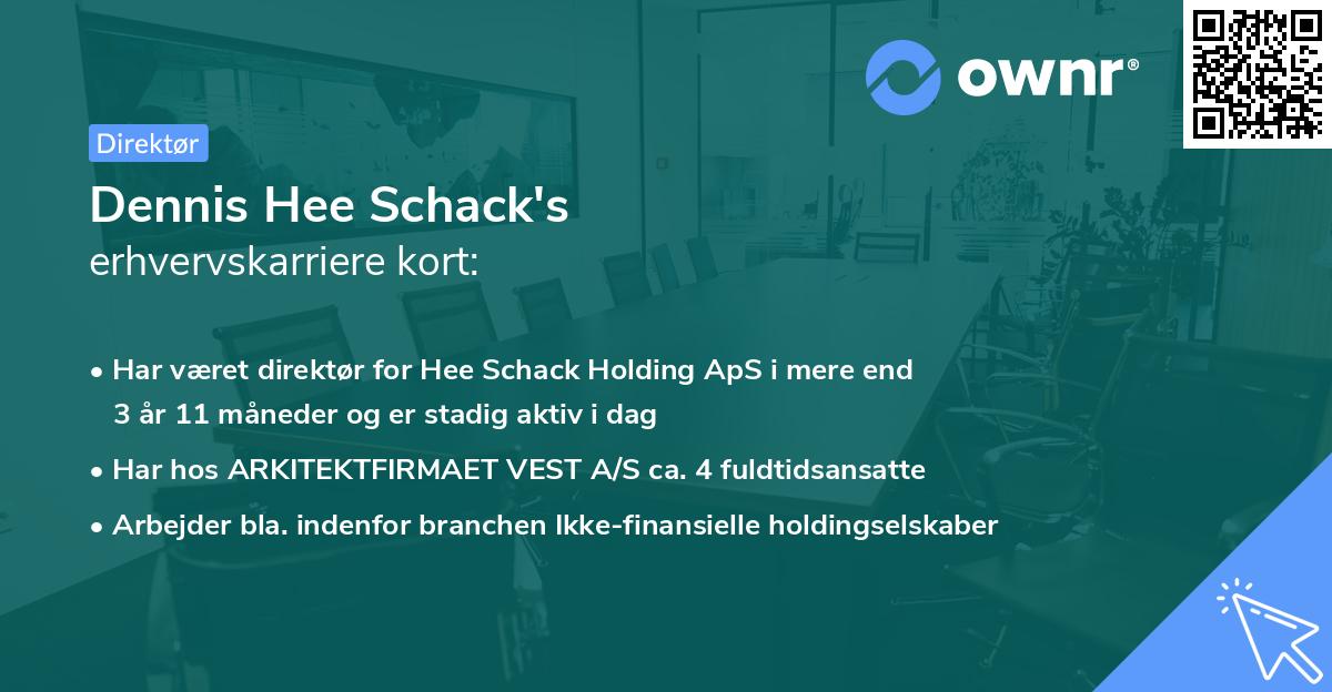 Dennis Hee Schack's erhvervskarriere kort
