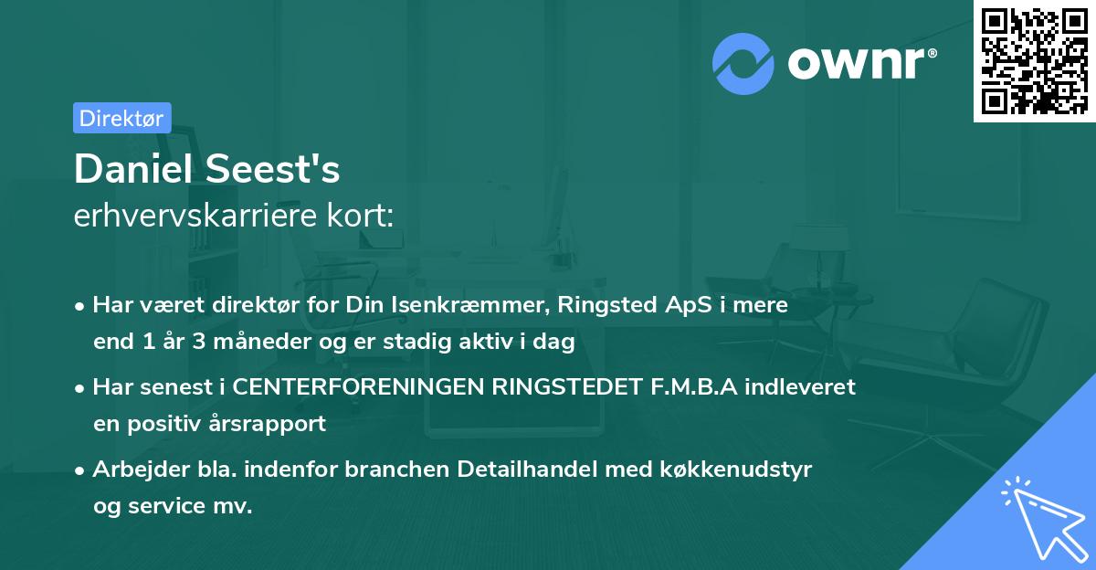 Daniel Seest's erhvervskarriere kort